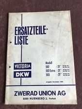 Sachs Ersatzteilliste DKW Victoria Zweirad Union 502 Extra 503 21  1968