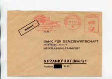 Bund Brief Absenderfreistempel Frankfurt 23.5.75 Mercedes Autodienst Hermani