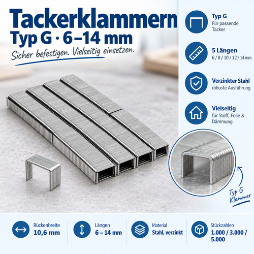Tackerklammern typ 8 10 - tackerklammern, 8,