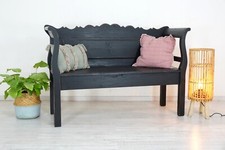 Sitzbank in Shabby-Chic-Schwarz, in Weichholz "138 cm breit"