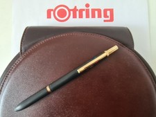Rotring 4-Farb Kugelschreiber Vierfarbkuli mattschwarz 70er / 80er mit Werbelogo