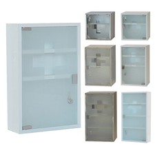 Stahl Medizinschrank Arzneischrank Apothekerschrank 2/3/4 Ebene(Weiß/Silber)