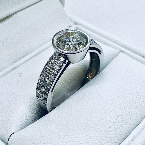 585 weißgold ring diamanten - ,