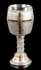 Ritter Kelch - Kreuzritter Helm - Fantasy Weinkelch Deko Becher 