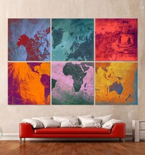 DIE WELTKARTE POP ART Leinwand