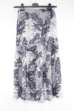 Primark Damen Rock Gr. 38 Blau Godetrock Viskose Muster #BY-28