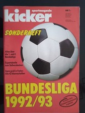 Kicker Sport-Magazin ⚽️ Sonderheft BUNDESLIGA 1992/93 komplett m. Stecktabelle 