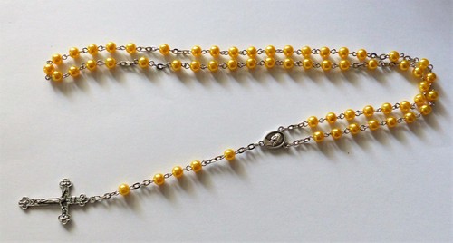 Rosenkranz kette silberfarbe - rosenkranz,