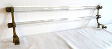 Antik um 1900 Handtuchhalter Messing & Glas 2 Prismaglas Handtuchstangen