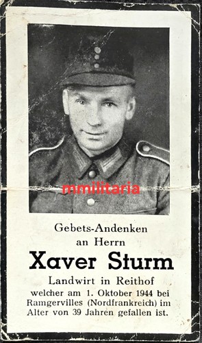 Sterbebild wwii obergefreiter - wwii,