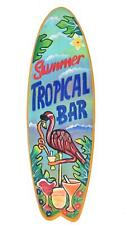 Deko Surfboard 60cm Tropical Bar Flamingo Südsee Tiki Bar Holzschild Maske 