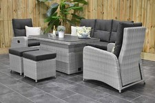 Indiana verstellbares Dining Lounge Set, 3er mit Spraystone hoher niedriger T...