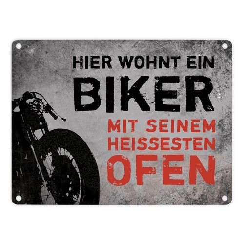 Metallschild mit motorrad - metallschild,