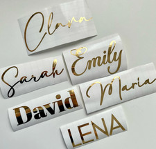 10 Personalisierter Glanzgold Vinyl Aufkleber Name Schriftzug Wunschtext Sticker