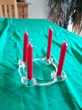 Adventskranz, Kerzenhalter Glas, Kosta Boda, Pukeberg Glas, Schweden, D: 14,5 cm