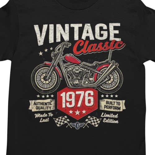 1976 vintage motorrad - vintage, t-shirt