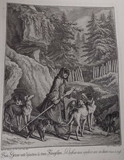Jagd großer kupferstich - jagd:, j.e