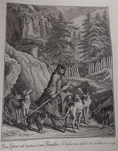 Jagd großer kupferstich e - jagd:, j.e