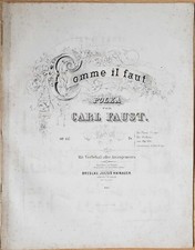 CARL FAUST: Comme il faut. Polka op. 157 (Piano) - Breslau [1867] - gestochen!