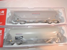 ++ H0 Rivarossi HR6286 Zwei Silowagen Bauart Uapps NACCO DB AG Ep5 Neuzustand