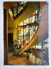 Ak Magdeburg FDGB Hotel Gewerkschaftshaus Glasbild Kunst Treppe Foto DDR 1961