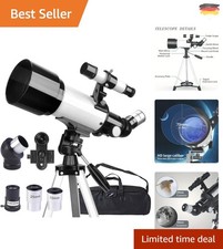 Tragbares Astronomie Teleskop 70mm Apertur mit Smartphone Halterung und Taschen
