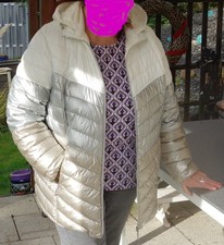 Green Goose Leichte Damen Steppjacke Silber / Weiß / Gold Gr. 50