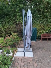 Sonnenschirm Sonnenampel Farbe Grau Höhe 2,70m Breite der Bespannung 3,50m