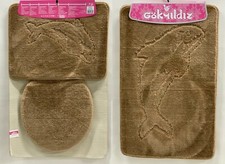 Badgarnitur Badteppich Badezimmergarnitur 3-Teilig Set 85 x 55cm WC Vorleger