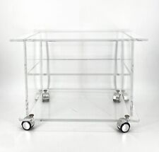 * BEISTELLTISCH PLEXIGLAS ACRYLGLAS  1970ER VINTAGE COUCHTISCH ROLLWAGEN HIFI