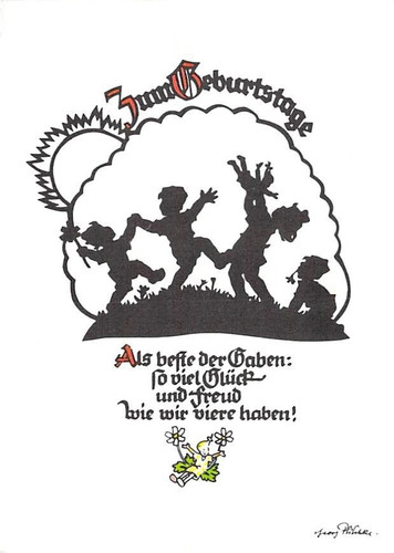 Scherenschnitt künstler - ak,