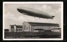 AK Friedrichshafen a. B., Neue Luftschiffhalle mit LZ127 Graf Zeppelin 