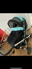 Kinderwagen Gesslein F4, Schwarz/Türkis, Babywanne, Sportwagen und Buggyeinhang