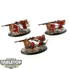 Skaven - 3x Warplock Jezzails - bemalt