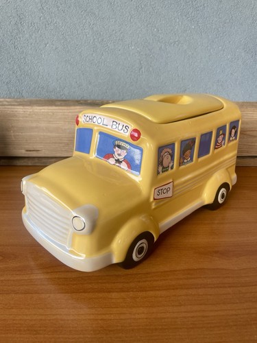 Keksdose schulbus keramik - keksdose,