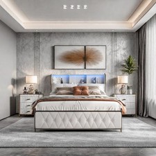 Polsterbett LED 180x200 cm