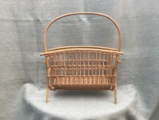 DDR Zeitungsständer Magazinhalter Bambus Rattan Geflecht 1960-1970 Handarbeit/To