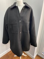 H&M Jacke schwarz XL Relaxed Fit Chore Donkey Style Taschen Polyester Wollmix