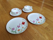 Tea Logic Lotta Blumen Set je 2x Tasse Untertasse Teller