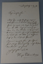Autograph Hugo Oehmichen Maler der Düsseldorfer Schule 1896 (95826)