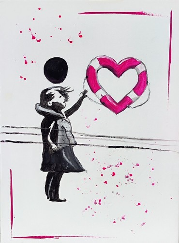 Acrylbild auf leinwand banksy - leinwand,,