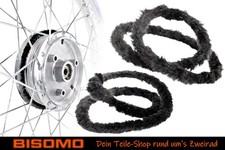 2x Nabenputzringe 76cm Schwarz Moped Simson S50 KR51 E-Bike Fahrrad Putzringe