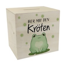 Frosch Spardose aus Holz mit
