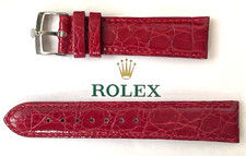 Rolex ♛ Lack-Rot Krokodil Uhrenband Strap 20X18 mm Handmade in Italy Ungetragen
