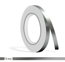 ZIERSTREIFEN 9mm SILBER METALLIC GLANZ 10m Auto silver Stripe Boot 0,9 cm Dekor