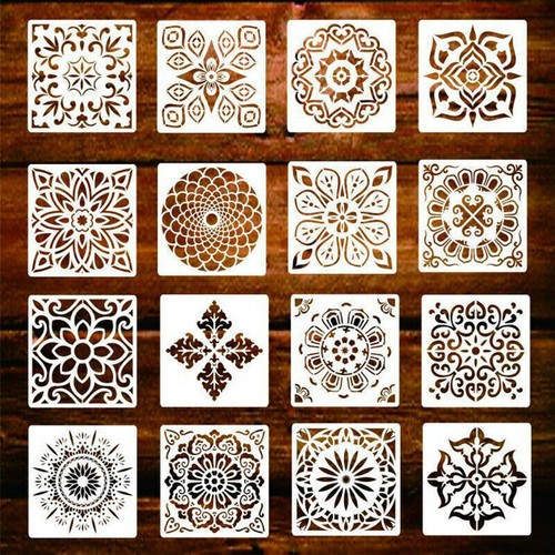 16x schablonen set - set, mandala