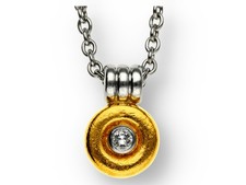 Solitär Brillant Halskette Damen in 750 Weißgold, 950 Platin und 999 Gelbgold