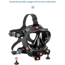Vollgesichts-Schnorchelmaske Tauchmaske Anti-Fog Goggle Maske mit 1L Scuba Tank