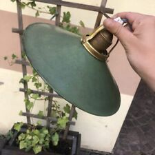 Deckenlampe Email Emaillampe Grün Hoflampe Fabriklampe Werkstattlampe antik alt