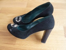 Damen Pumps, Gr. 36, schwarz, Velourleder von OXITALY